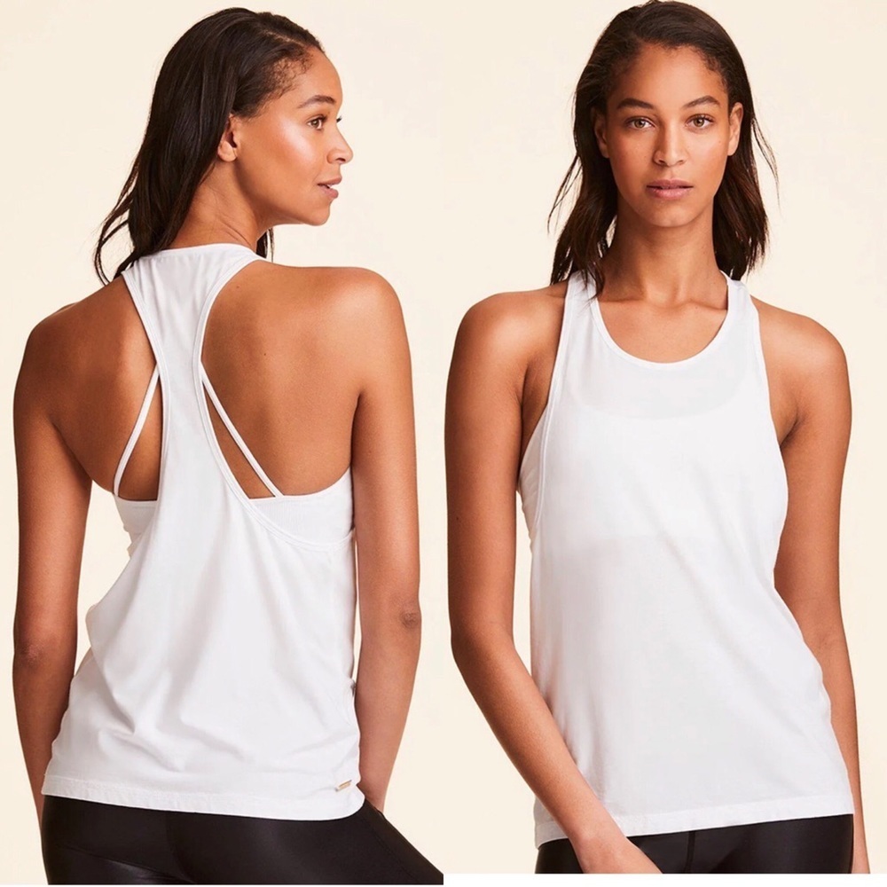 NWT $55 Alala Core Signature Tank in White - Luxury Athleisure Top Size Small